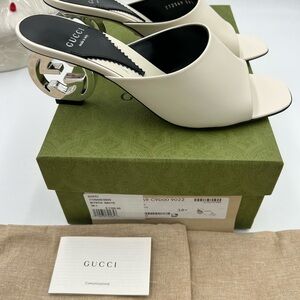 Women's Gucci interlocking G leather sandals size 38.5 made in Italy